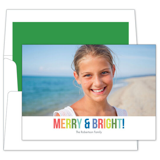 Merry and Bright Colors Flat Holiday Photo Cards